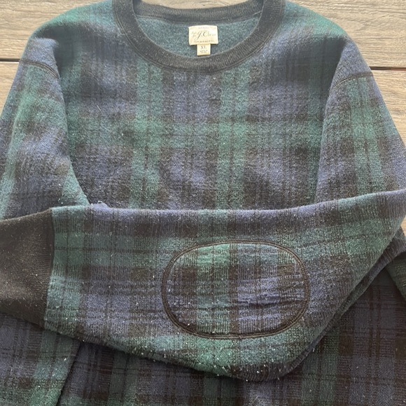 J CREW BLACKWATCH PLAID 100% MERINO WOOL MENS CREW NECK SWEATER IN XL - Picture 3 of 7